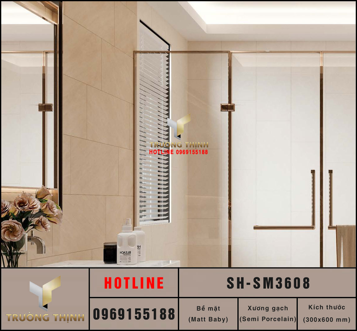 Gạch ốp lát 300x600 Viglacera Sông Hồng SH-SM3608