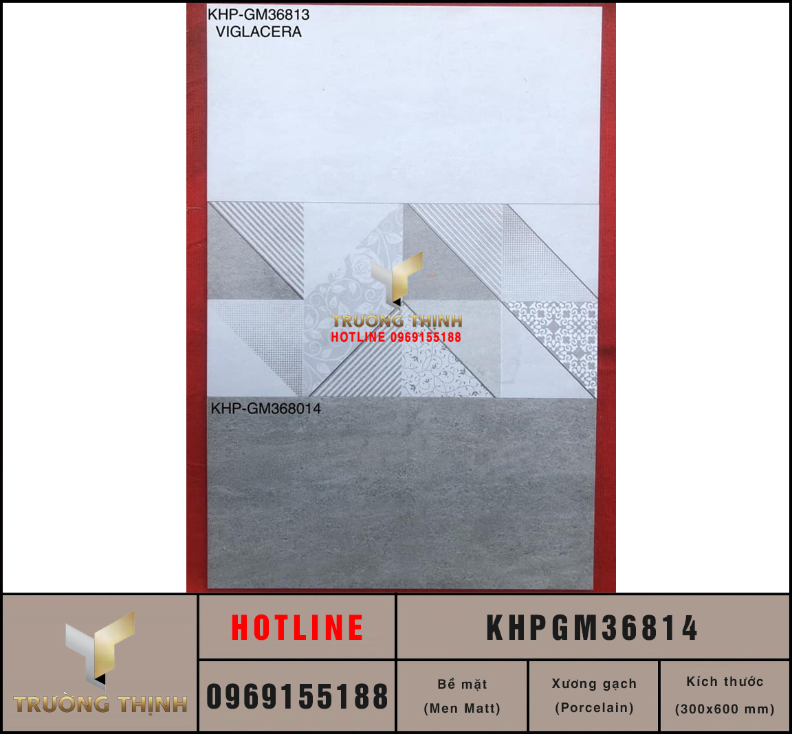 Gạch vân xi măng chống trơn 300x600 Viglacera KHPGM36814 cao cấp