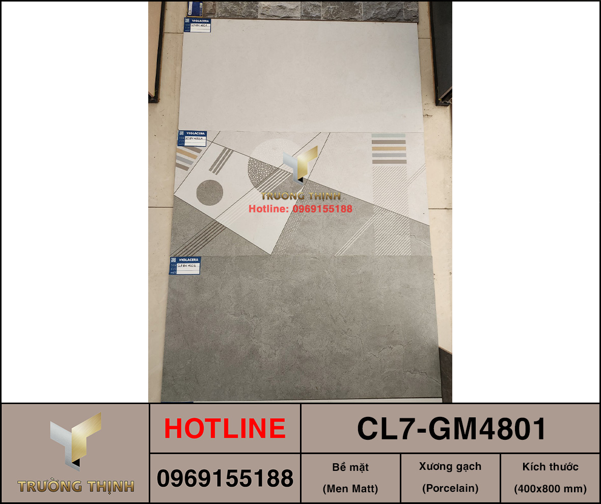 Gạch ốp lát 400x800 Viglacera Cửu Long CL7-GM4801