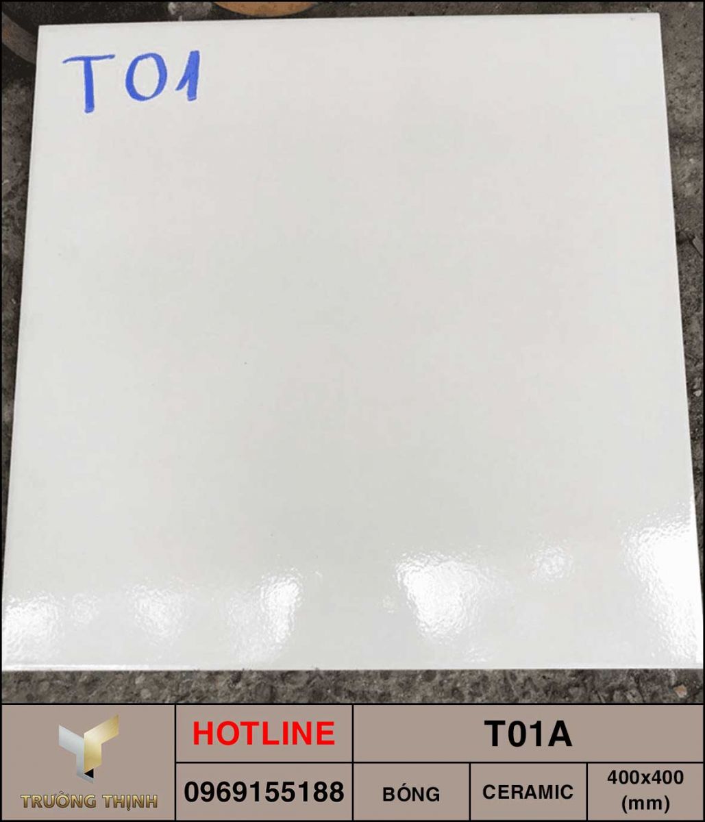 Gạch trắng trơn 400x400 Viglacera T01A giá rẻ