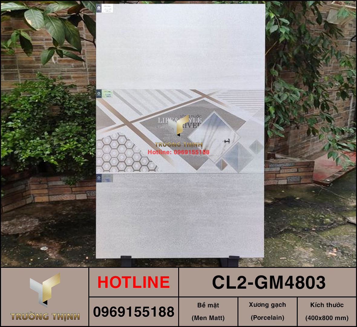 Gạch 400x800 Viglacera Cửu Long CL2-GM4803