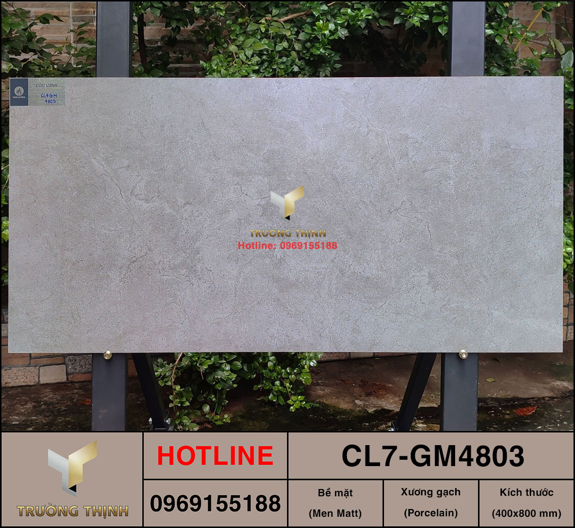 Gạch chống trơn 400x800 Viglacera Cửu Long CL7-GM4803 giá rẻ