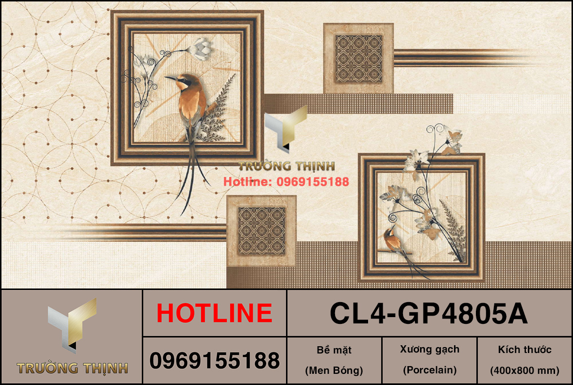 Gạch điểm 400x800 Viglacera Cửu Long CL4-GP4805A giá rẻ