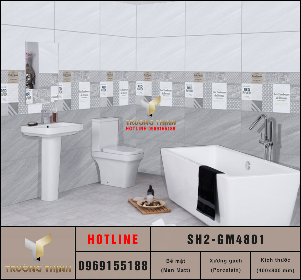 Gạch granite vân đá 400x800 Viglacera SH2-GM4801 giá rẻ