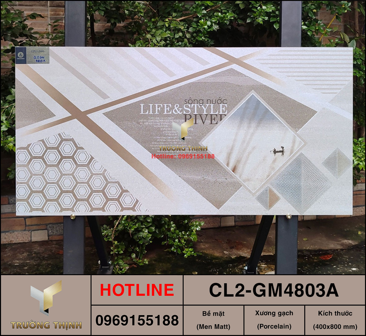 Gạch ốp điểm 400x800 Viglacera Cửu Long CL2-GM4803A giá rẻ