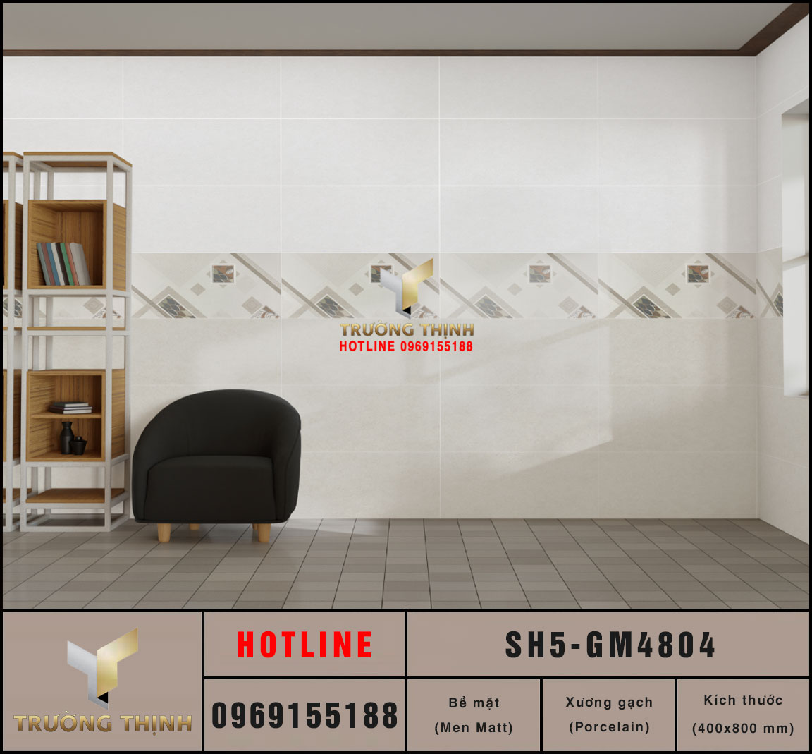Gạch ốp lát giả xi măng 400x800 Viglacera SH5-GM4804 giá rẻ