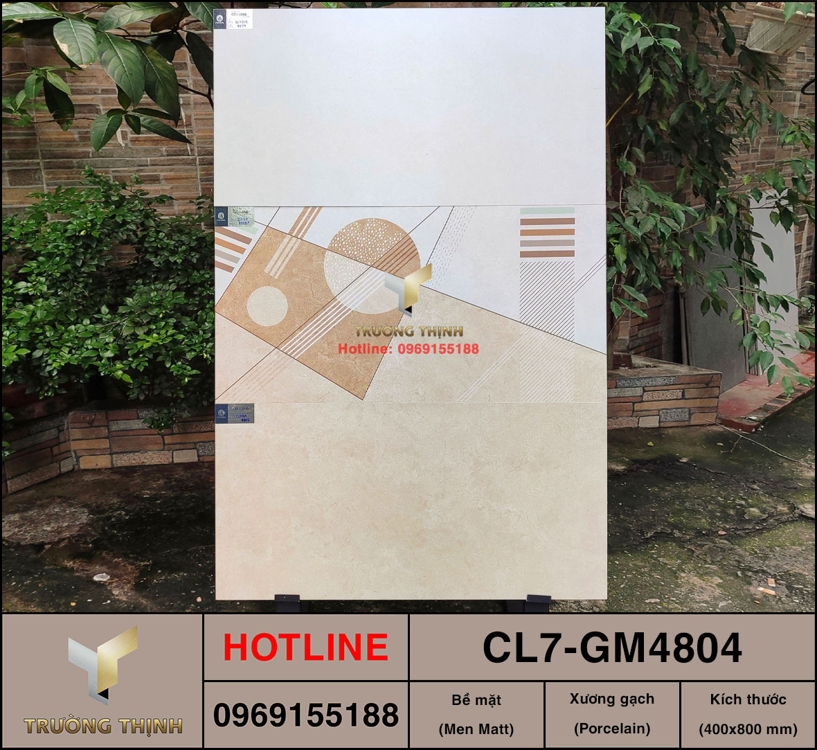 Gạch ốp lát men khô 400x800 Viglacera CL7-GM4804 vân đá