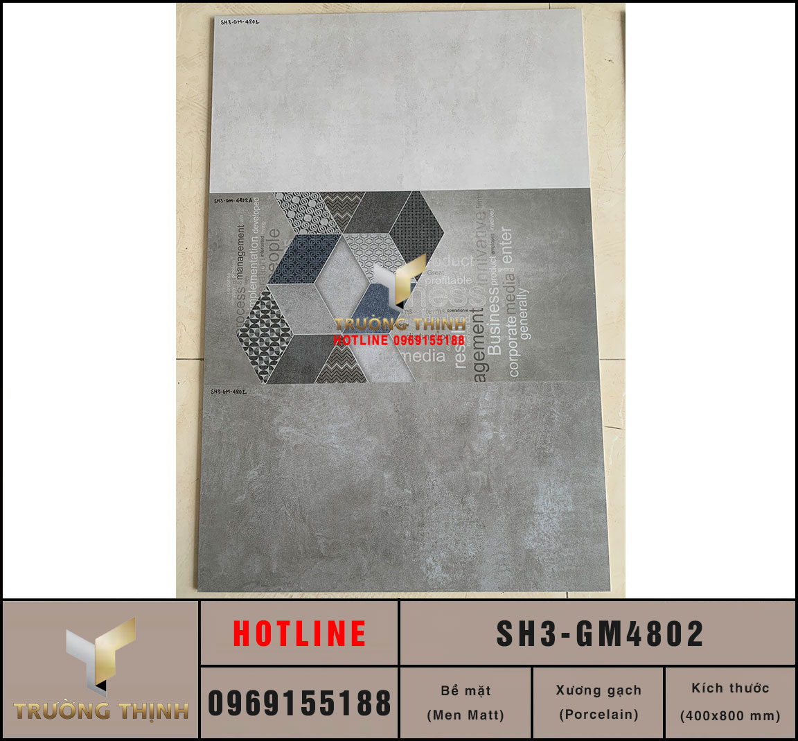 Gạch ốp lát vân xi măng 400x800 Viglacera SH3-GM4802 giá rẻ