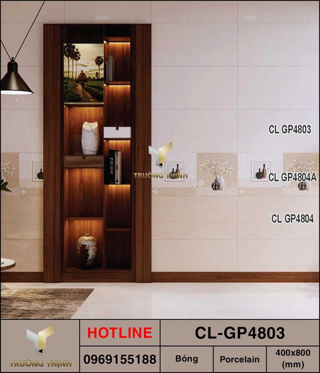 Ảnh mẫu gạch ốp tường 400x800 Viglacera Cửu Long CL-GP4803
