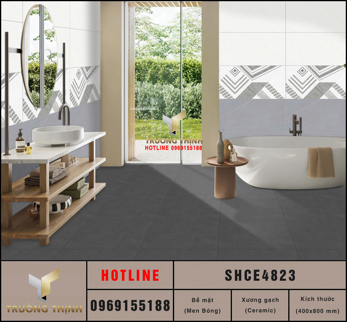 Gạch ốp tường vân đá 400x800 Viglacera SHCE4823 giá rẻ