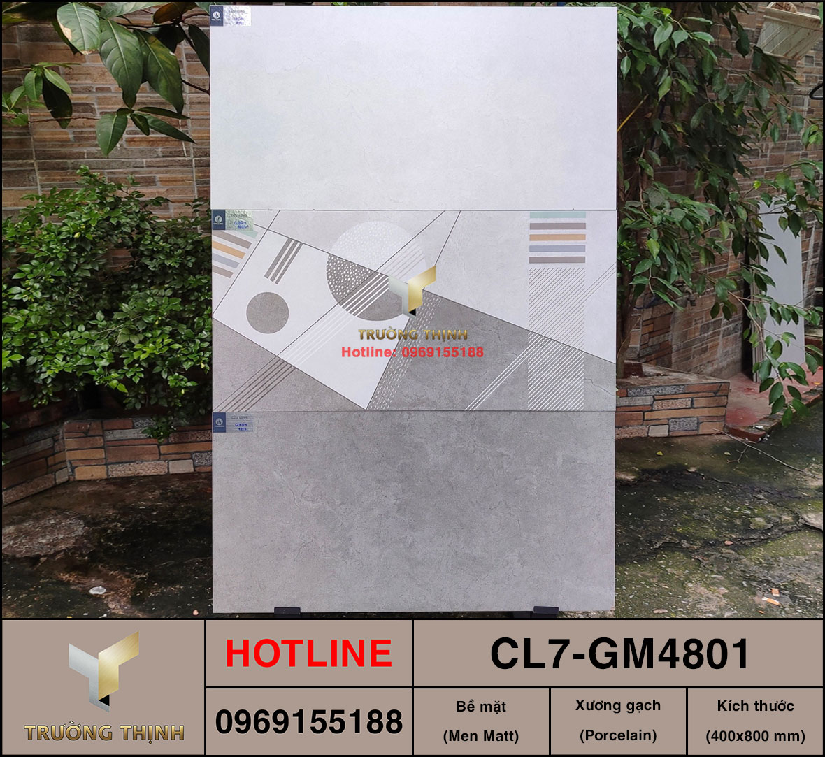 Gạch Porcelain men Matt 400x800 Viglacera Cửu Long CL7-GM4801 giá rẻ