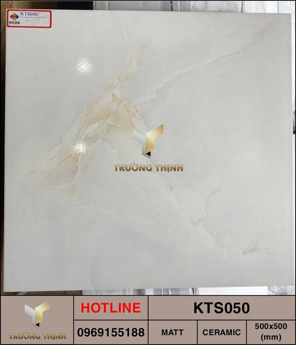 Gạch lát nền ceramic 500x500 Viglacera KTS050 vân đá