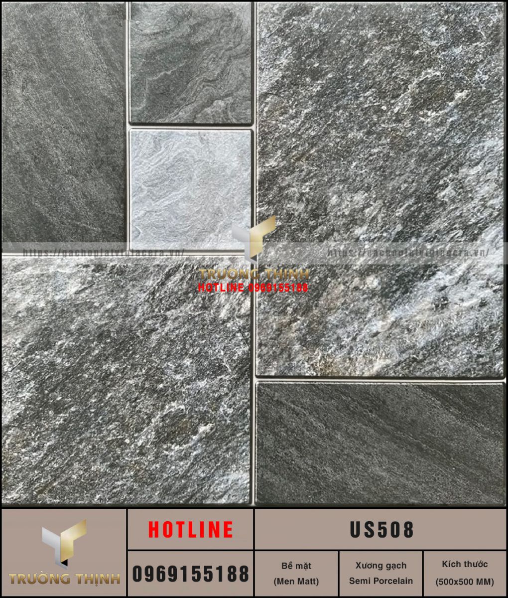 Gạch Lát Sân Vườn Giả Cổ 500x500 Viglacera US508 - Chống Trơn Tuyệt Đối