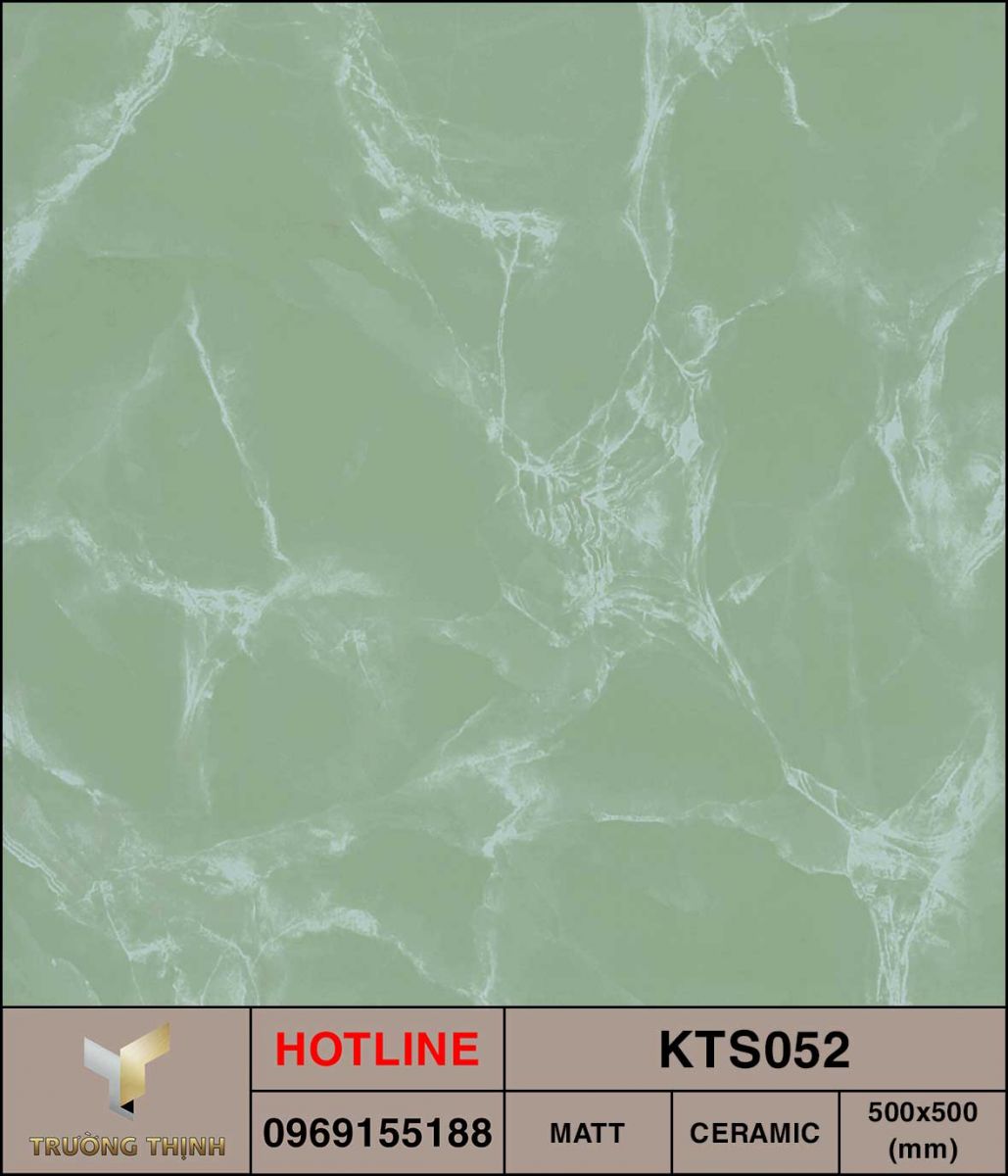 Gạch lát nền vân đá 500x500 Viglacera KTS052 màu xanh