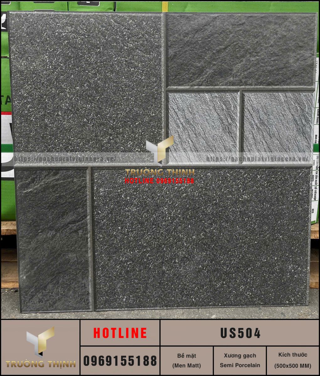 Gạch lát sân vườn men Matt 500x500 Viglacera US504 - Chống Trơn Cực Tốt