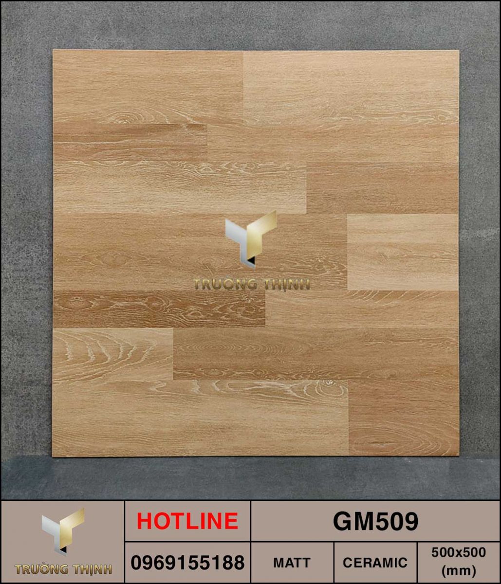 Gạch lát nền vân gỗ 500x500 Viglacera GM509 xương ceramic