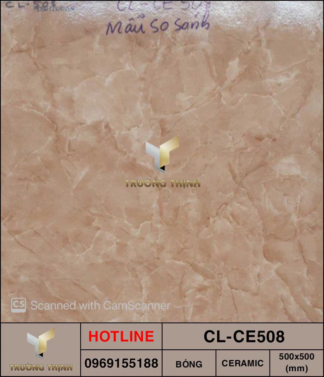 Gạch men 500x500 Viglacera Cửu Long CL-CE508 vân đá