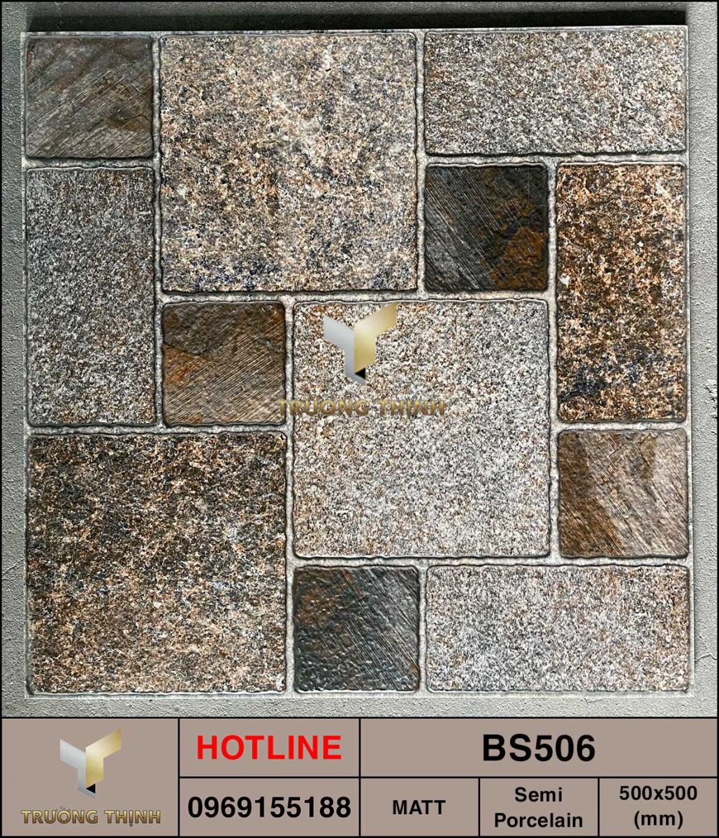 Gạch lát sân vườn 500x500 Viglacera BS506 xương bán sứ