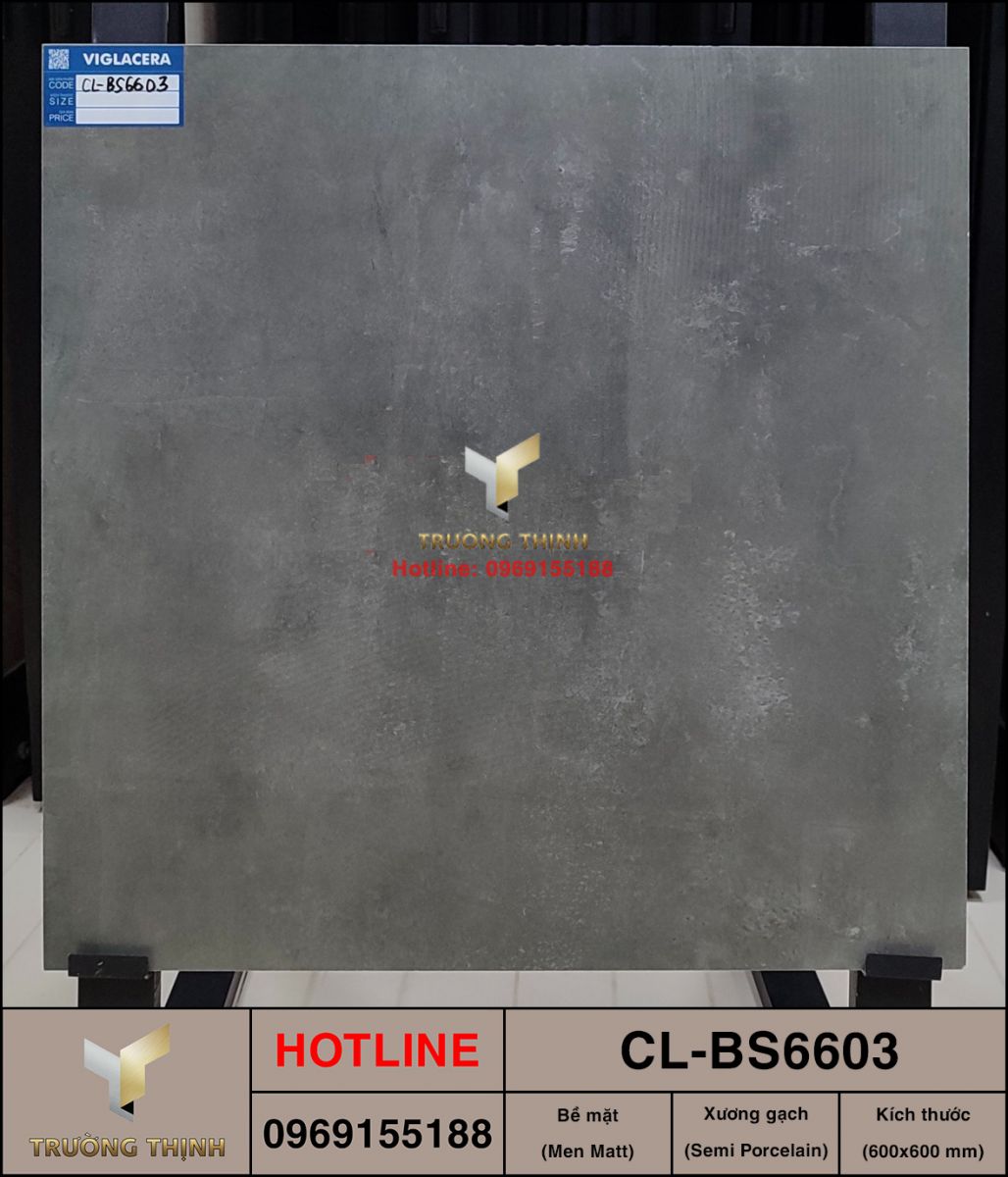 Gạch giả bê tông 600x600 Viglacera Cửu Long CL-BS6603 giá tốt