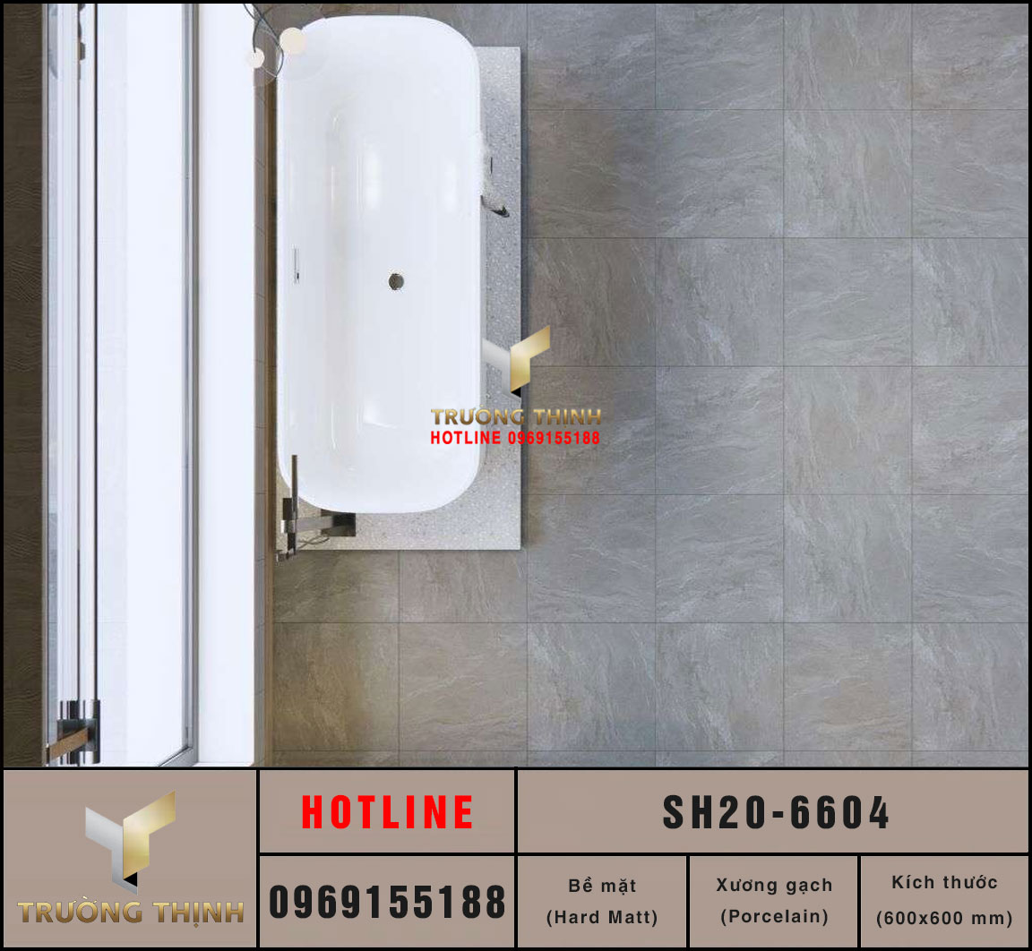 Gạch granite dày 2 phân 600x600 Viglacera Sông Hồng SH20-6604 giá rẻ