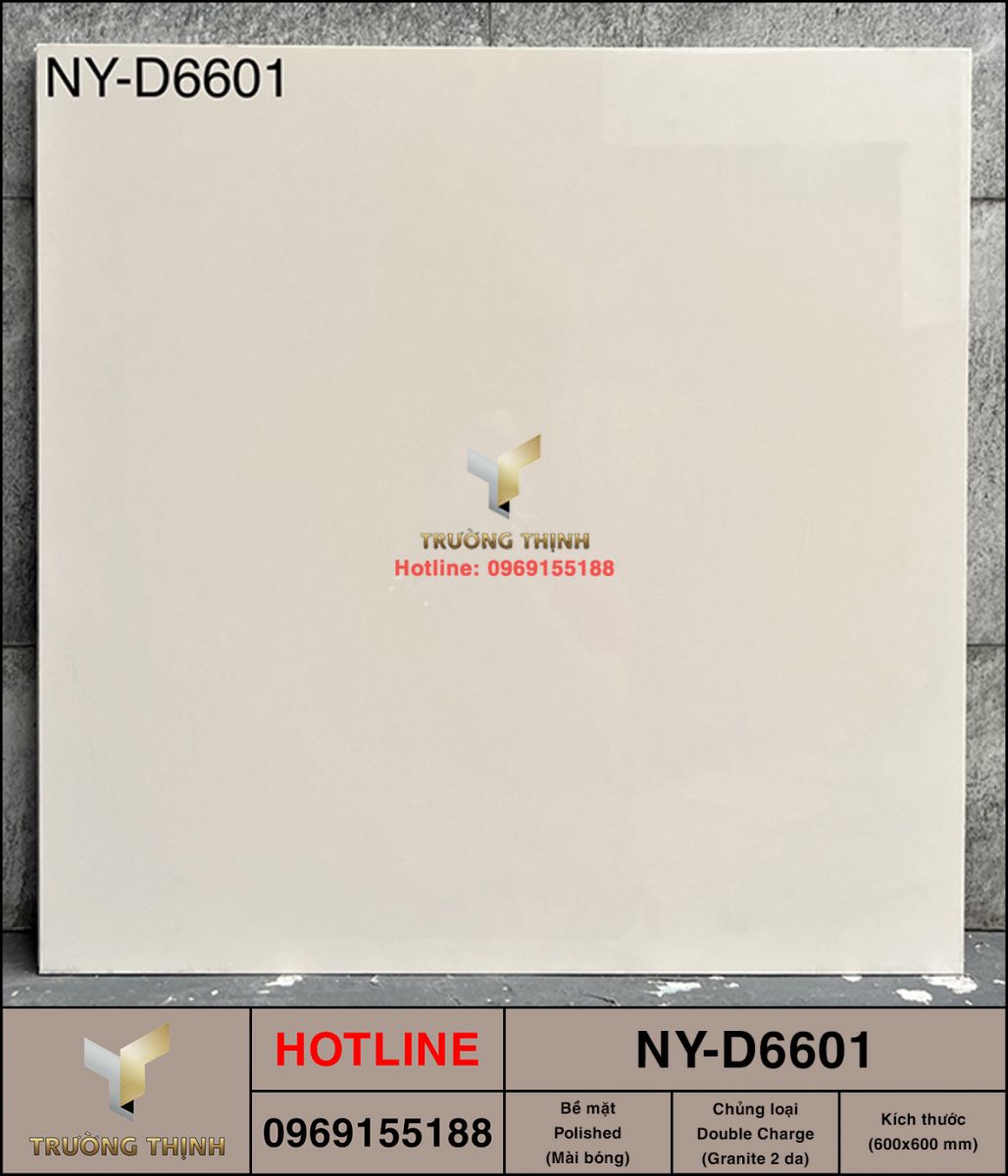 Gạch granite đơn màu 2 da 600x600 Viglacera NY-D6601 | Chính Hãng Giá Tốt
