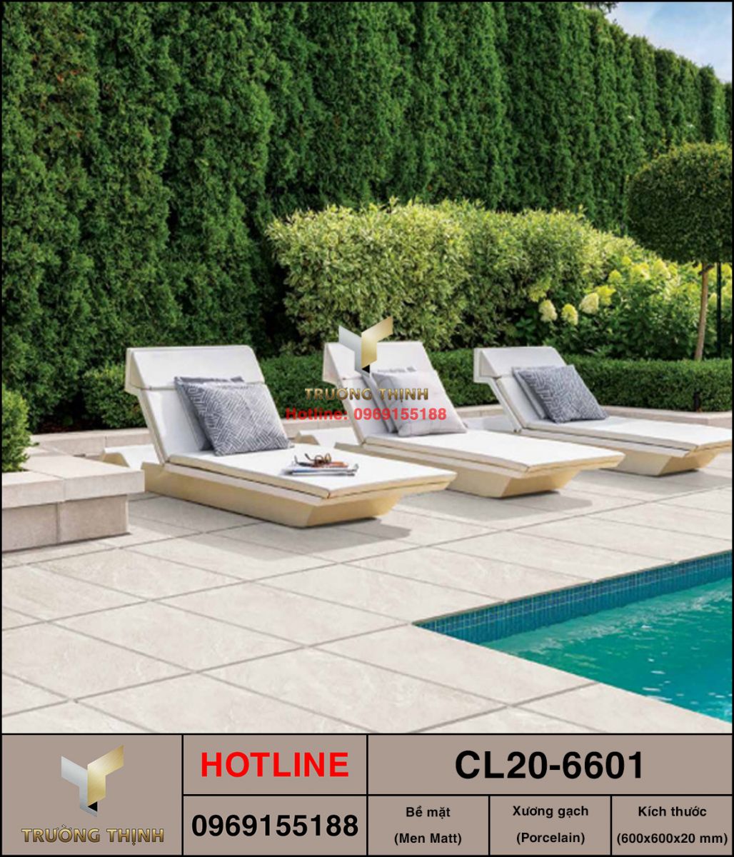 Gạch granite sân vườn 2 phân Viglacera CL20-6601 vân đá