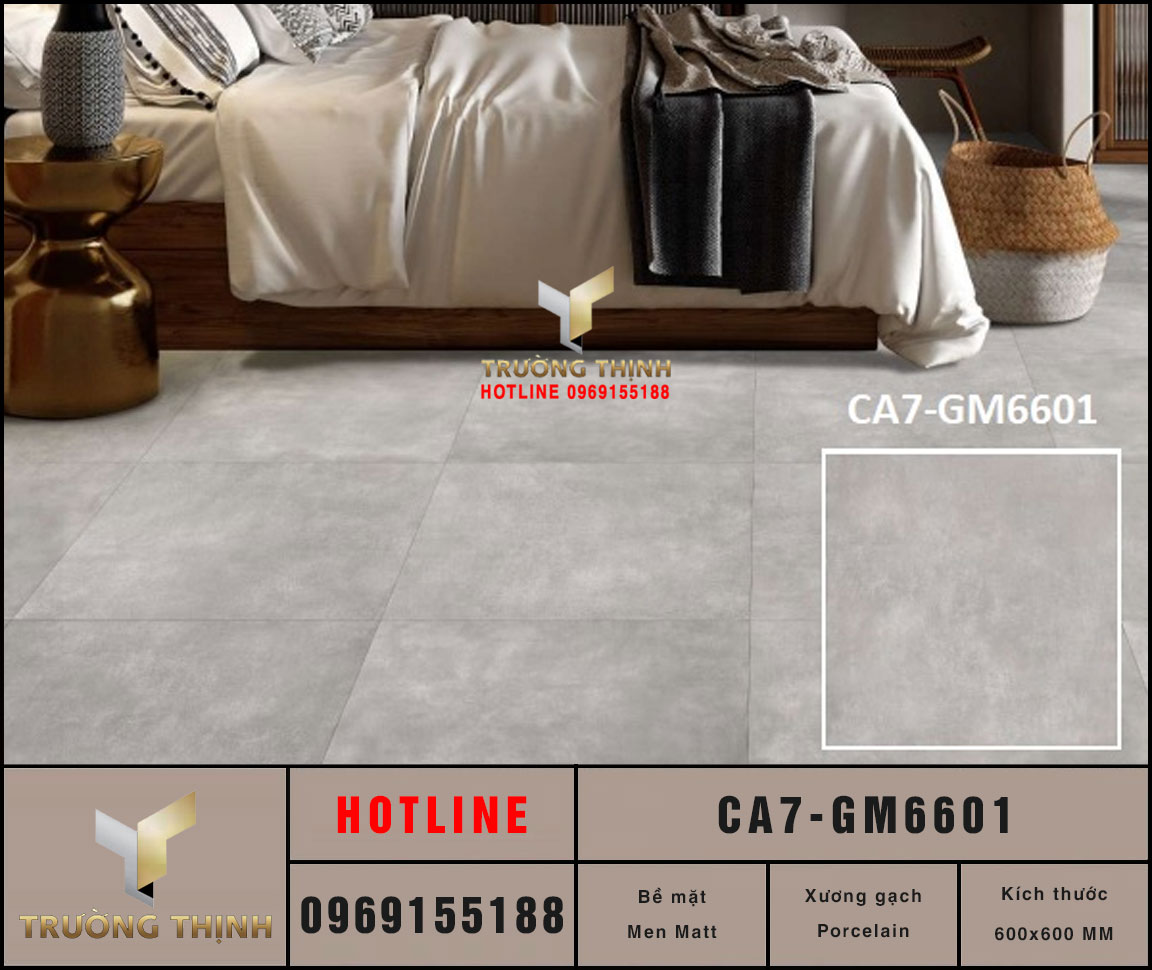 Gạch granite vân xi măng 600x600 Viglacera CA7-GM6601 | Giá Tốt