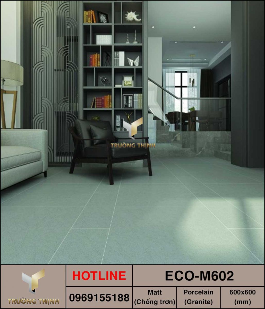 Ảnh mẫu 3D gạch lát nền 600x600 Viglacera ECO-M602