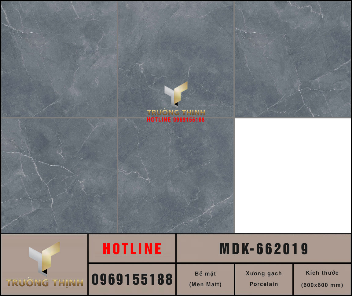 Gạch lát nền granite men Matt vân đá 600x600 Viglacera MDK-662019: Sự kết hợp hoàn hảo giữa thẩm mỹ và chất lượng