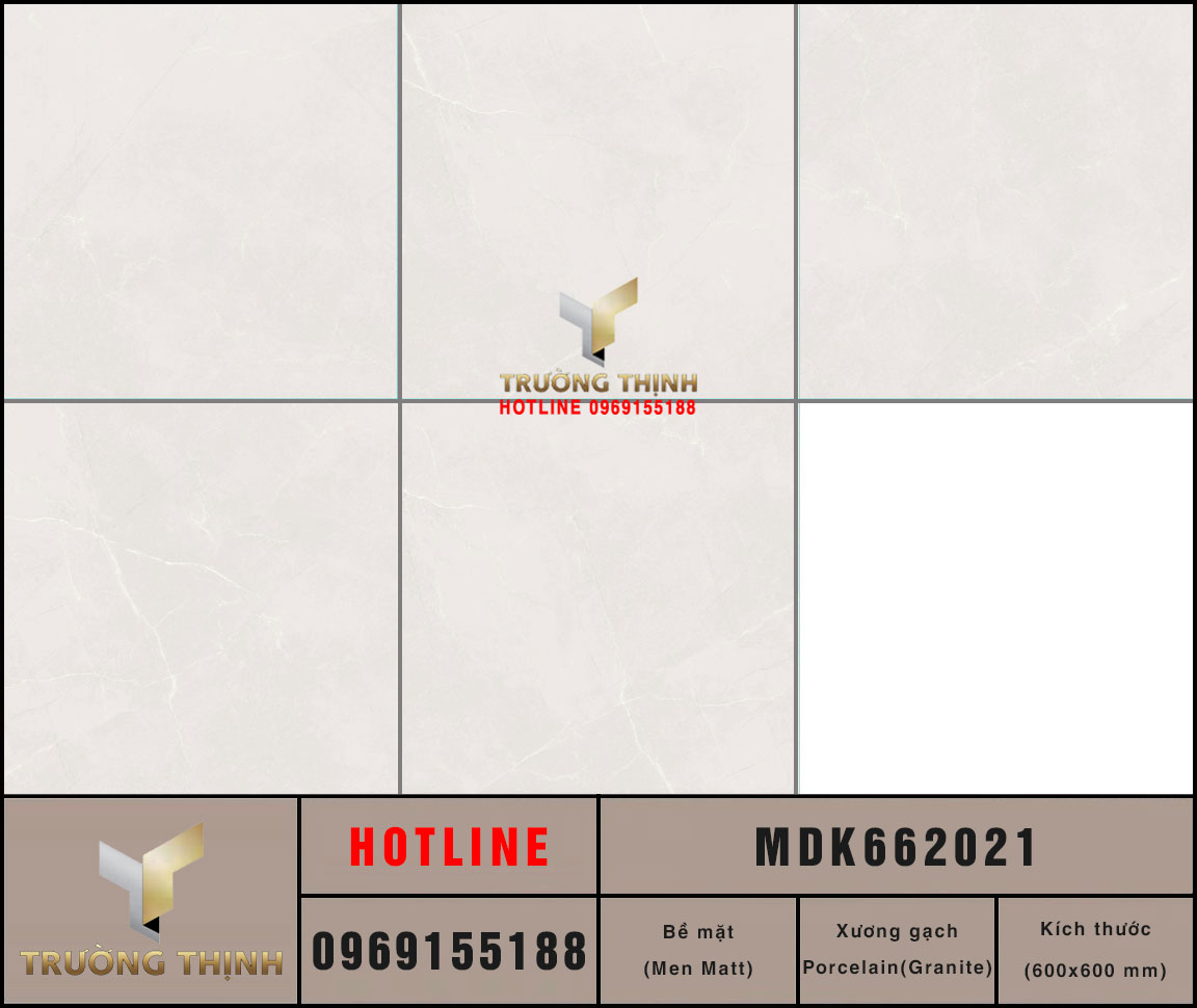 Gạch lát nền granite vân đá chống trơn màu ghi 600x600 Viglacera MDK662021: Sự lựa chọn hoàn hảo cho không gian hiện đại