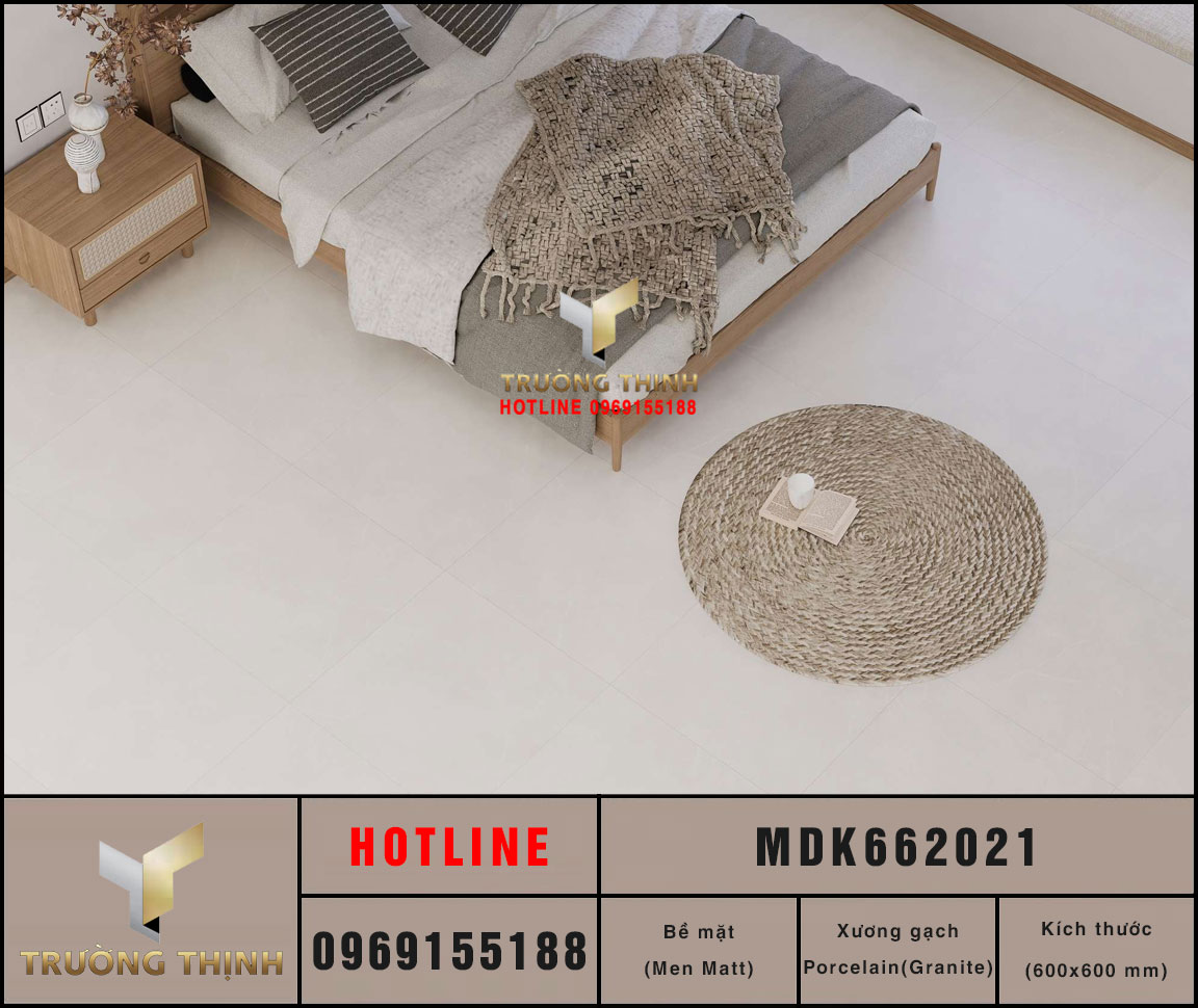 Gạch lát nền granite vân đá chống trơn màu ghi 600x600 Viglacera MDK662021: Sự lựa chọn hoàn hảo cho không gian hiện đại