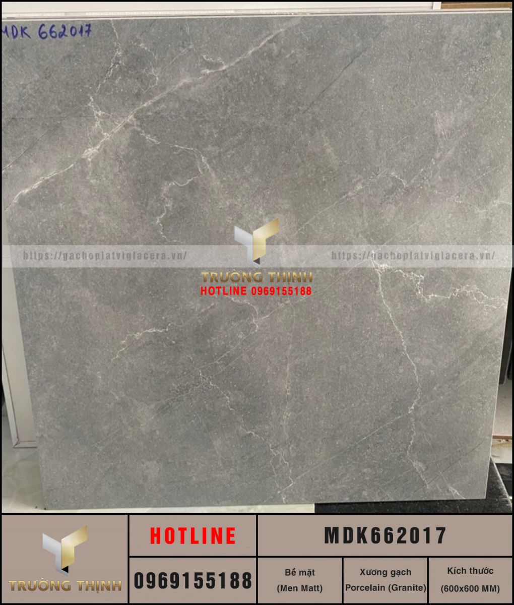 Gạch ốp lát granite vân đá màu xám 600x600 Viglacera MDK662017: Sự Lựa Chọn Hoàn Hảo Cho Không Gian Hiện Đại