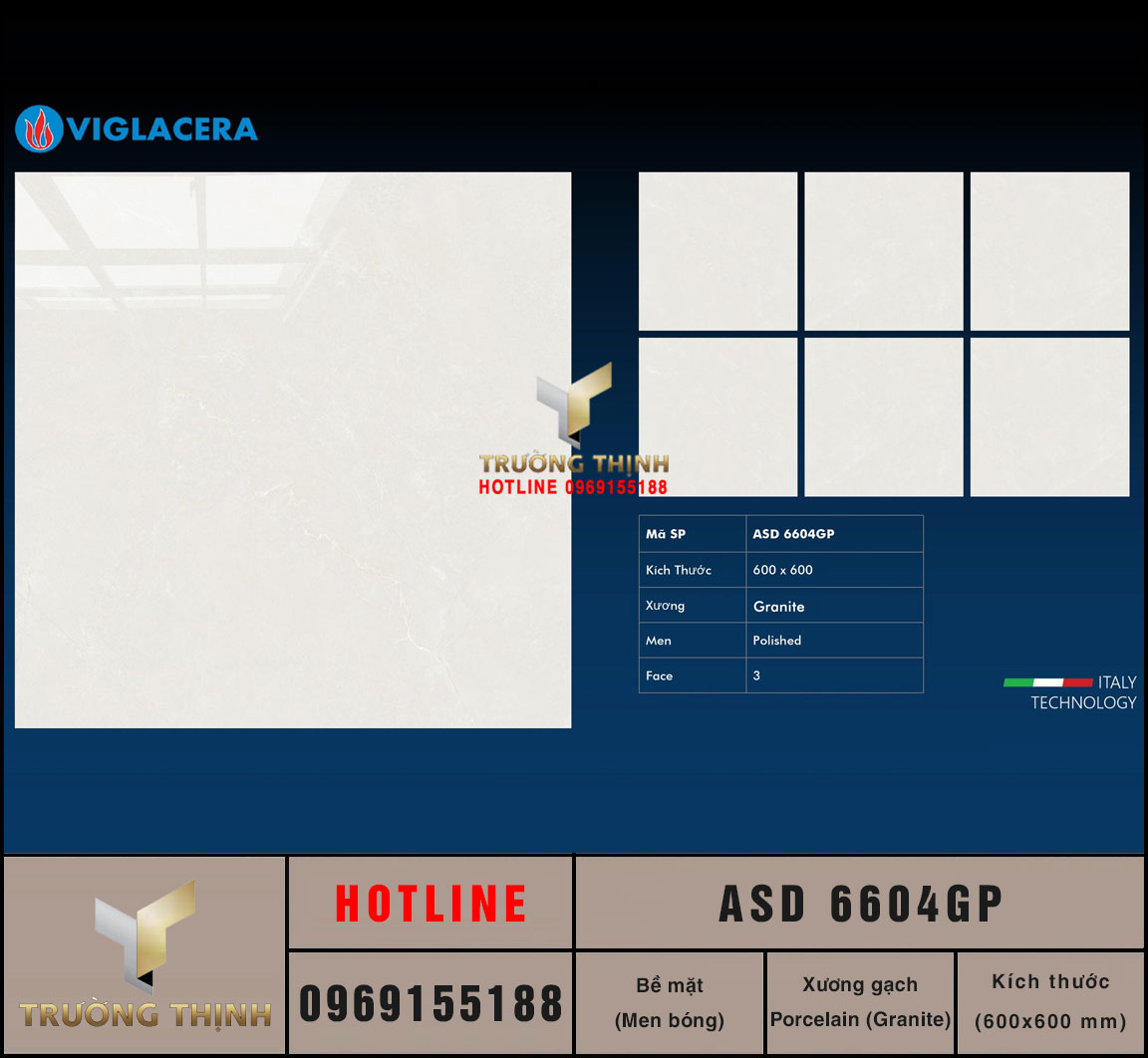 Gạch lát nền 600x600 Viglacera ASD 6604GP