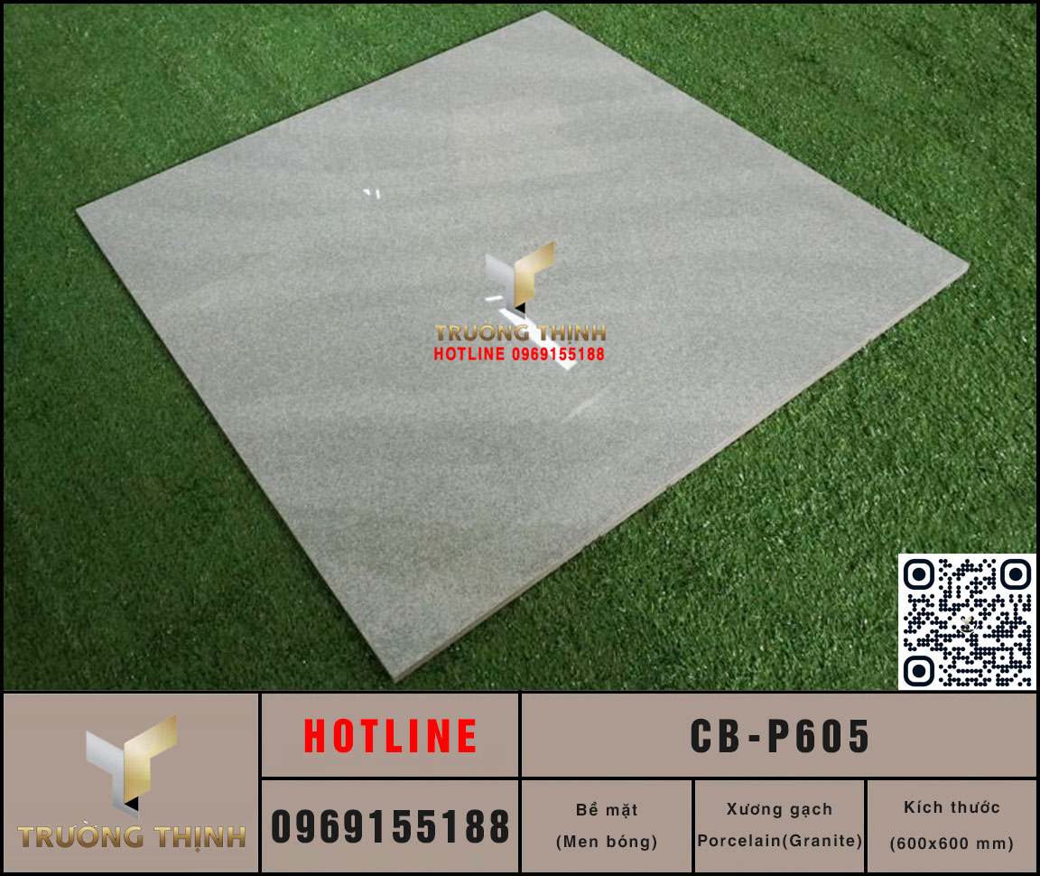 Gạch lát nền bóng kiếng 600x600 Viglacera Platinum CB-P605: Đẳng cấp cho không gian hiện đại