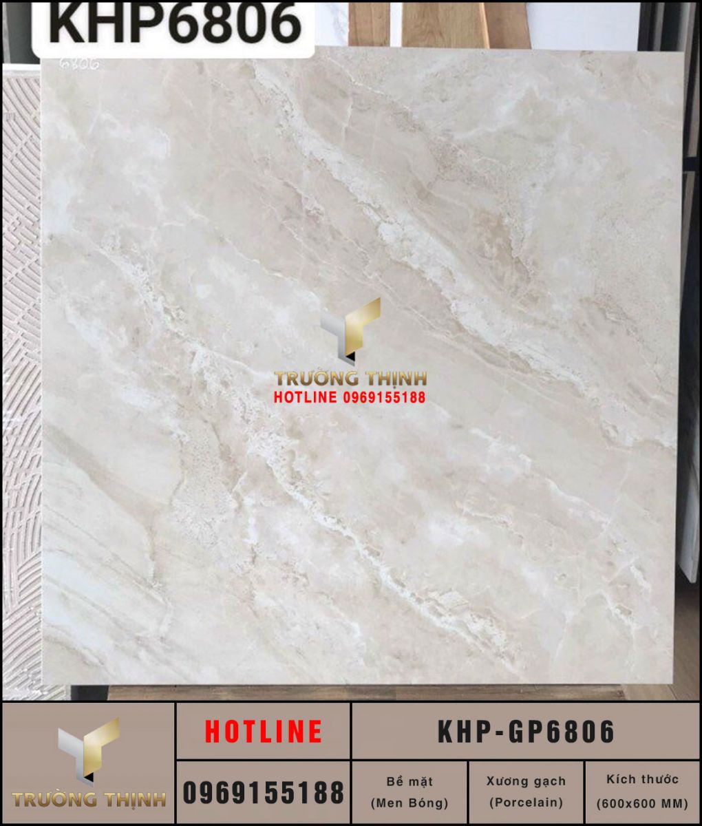 Gạch lát nền granite 600x600 Viglacera KHP-GP6806 vân đá
