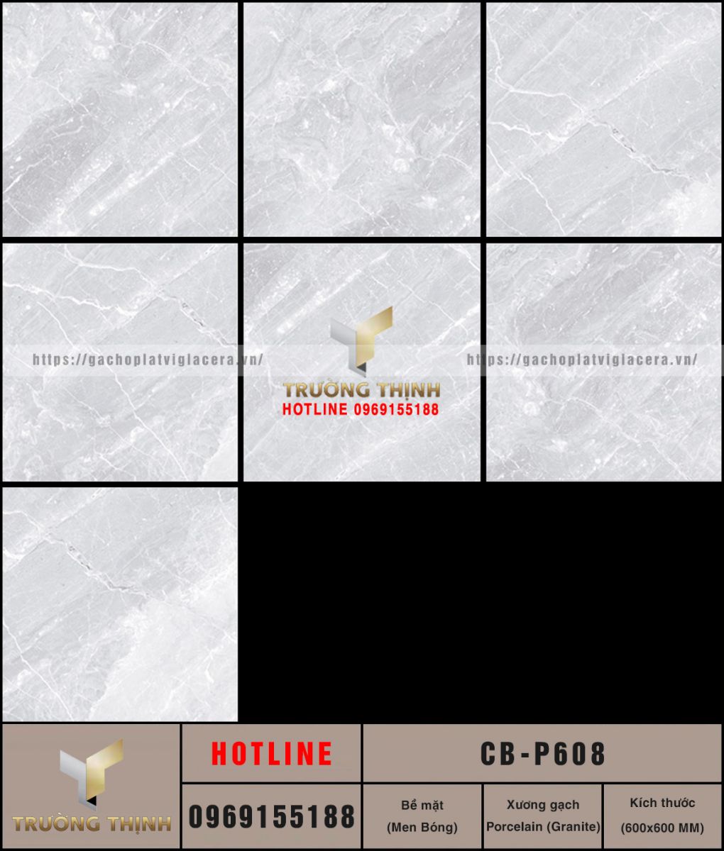 Gạch lát nền granite 600x600 Viglacera Platinum CB-P608 – Đẳng cấp không gian hiện đại