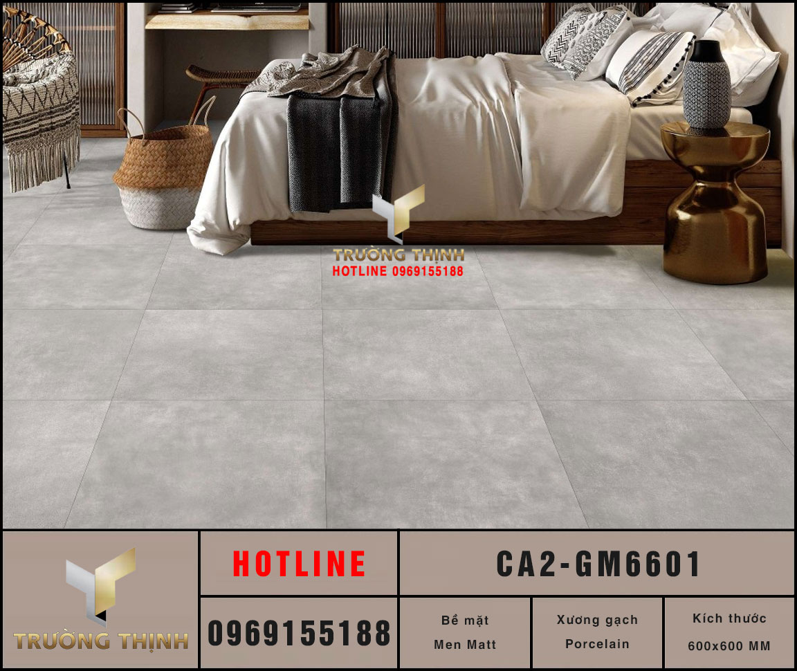 Gạch lát nền granite chống trơn 600x600 Viglacera CA2-GM6601 | Giá Tốt