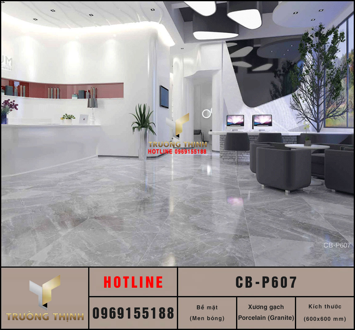 Gạch Viglacera Platinum CB-P607 600x600: Đẳng Cấp Granite Color Body