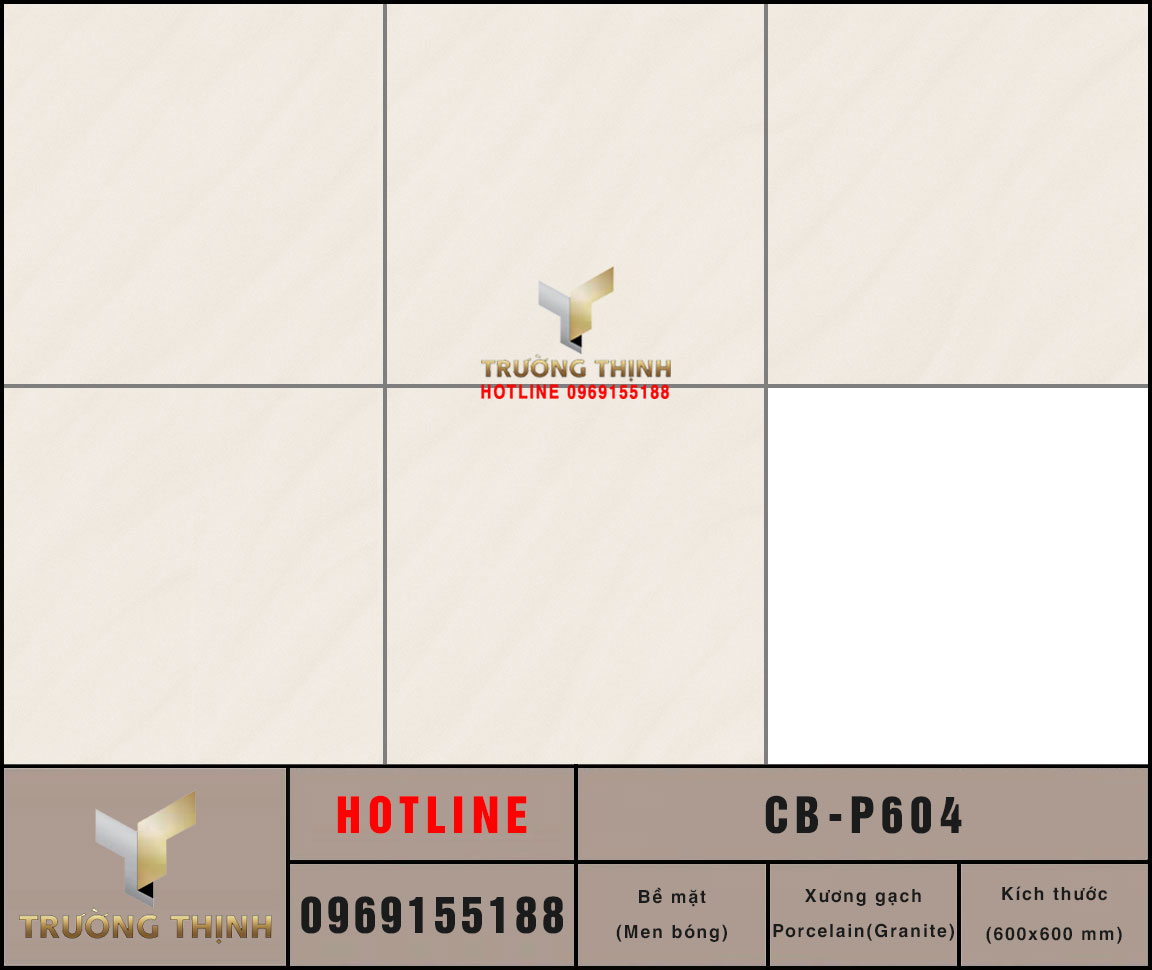 Gạch lát nền granite đồng chất 600x600 Viglacera Platinum CB-P604: Sự lựa chọn đẳng cấp cho không gian hiện đại