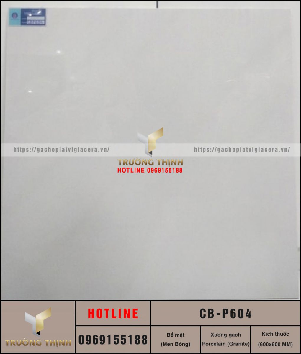 Gạch lát nền granite đồng chất 600x600 Viglacera Platinum CB-P604: Sự lựa chọn đẳng cấp cho không gian hiện đại