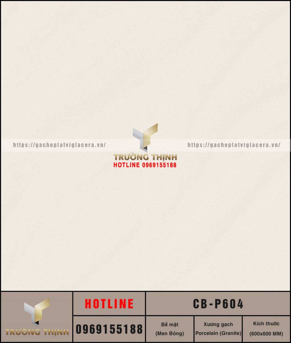 Gạch lát nền granite đồng chất 600x600 Viglacera Platinum CB-P604: Sự lựa chọn đẳng cấp cho không gian hiện đại