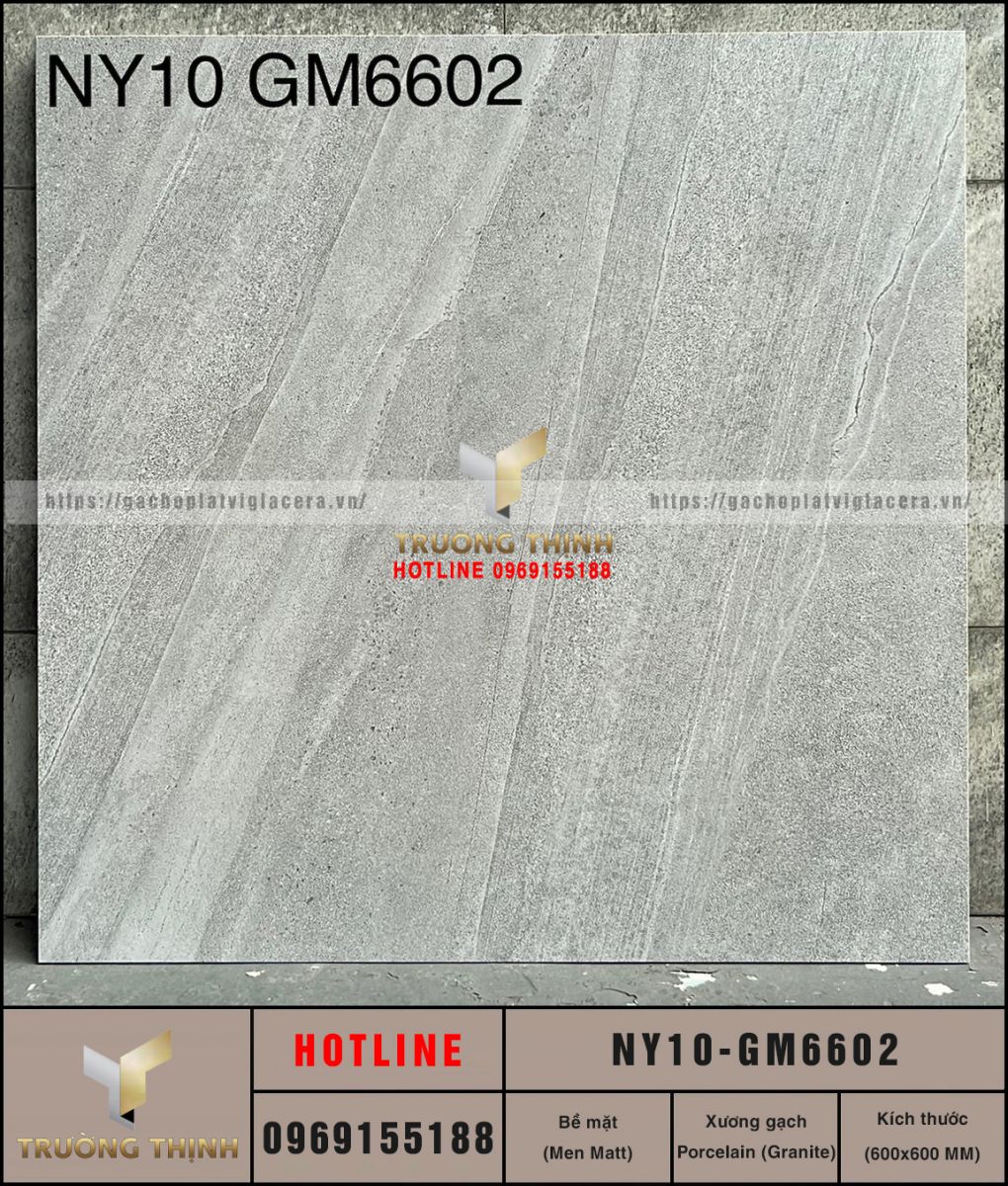 Gạch Lát Nền Granite Men Matt 600x600 Viglacera NY10-GM6602 Giá Tốt