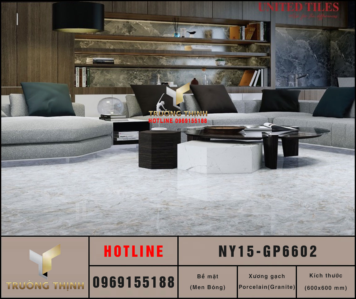 Gạch lát nền Viglacera NY15-GP6602 600x600 Granite Men Bóng Giá Tốt