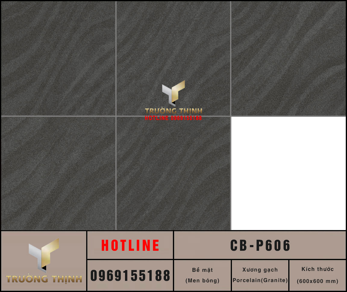 Gạch lát nền granite vân đá 600x600 Viglacera Platinum CB-P606: Đẳng cấp cho không gian hiện đại