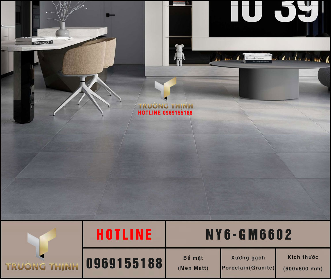 Gạch Viglacera NY6-GM6602 | Gạch Vân Xi Măng 600x600 Cao Cấp Giá Tốt