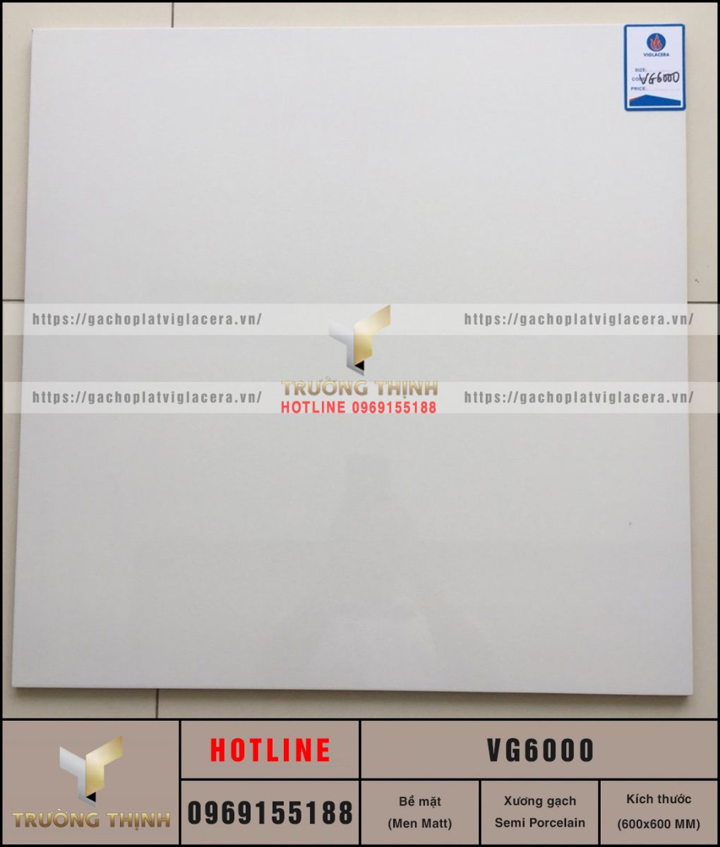 Gạch Lát Nền Men Matt 600x600 Viglacera VG6000 – Vẻ Đẹp Tinh Tế, Độ Bền Vượt Trội