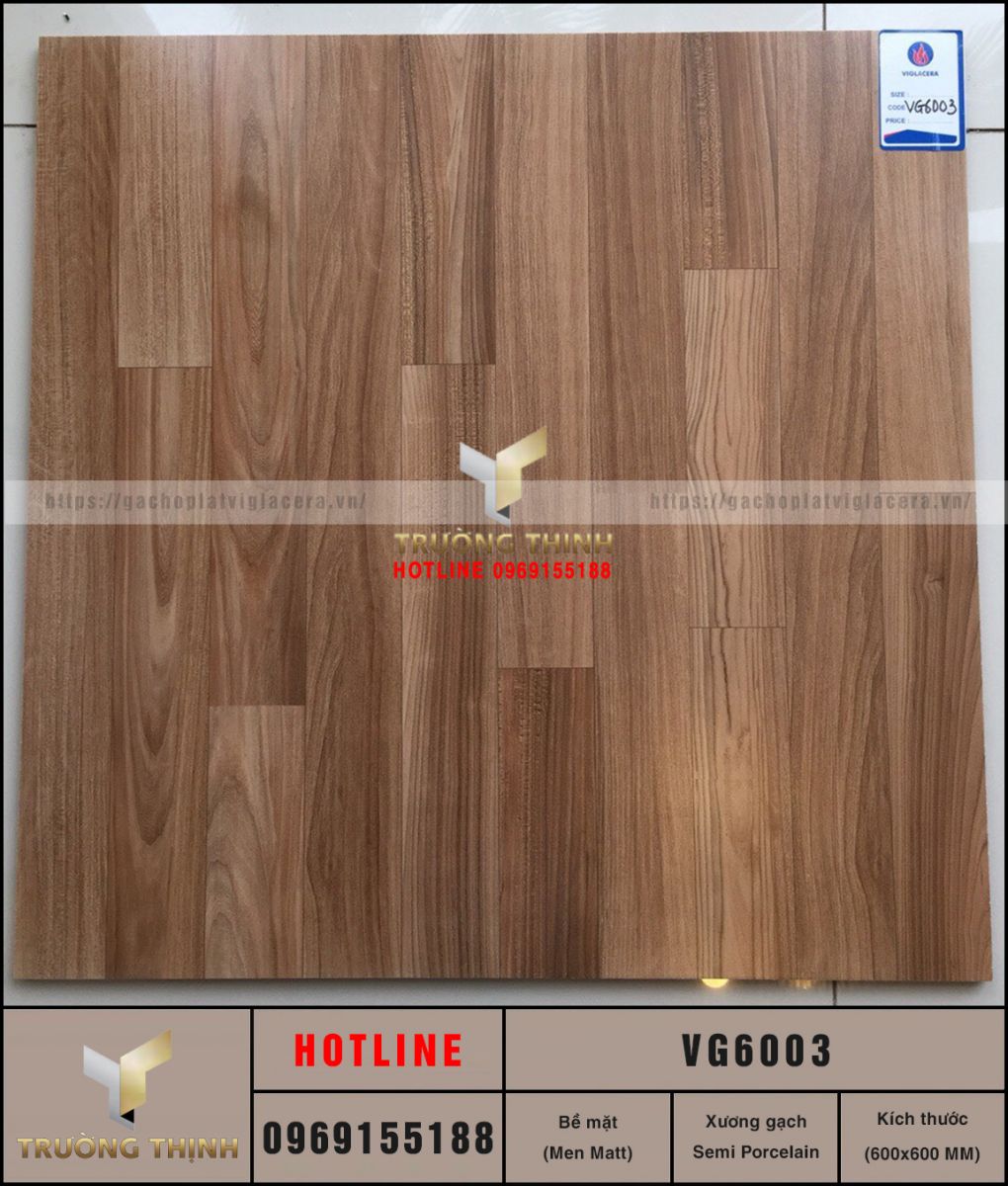 Gạch Lát Nền Men Matt Vân Gỗ 600x600 Viglacera VG6003 – Vẻ Đẹp Tự Nhiên & Đẳng Cấp