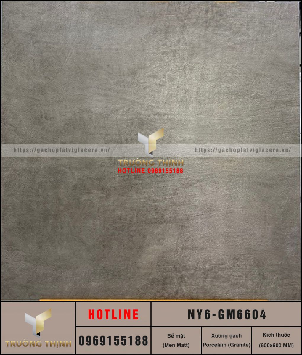 Gạch lát nền men Matt vân xi măng 600x600 Viglacera NY6-GM6604: Đẳng cấp từ BST United New York
