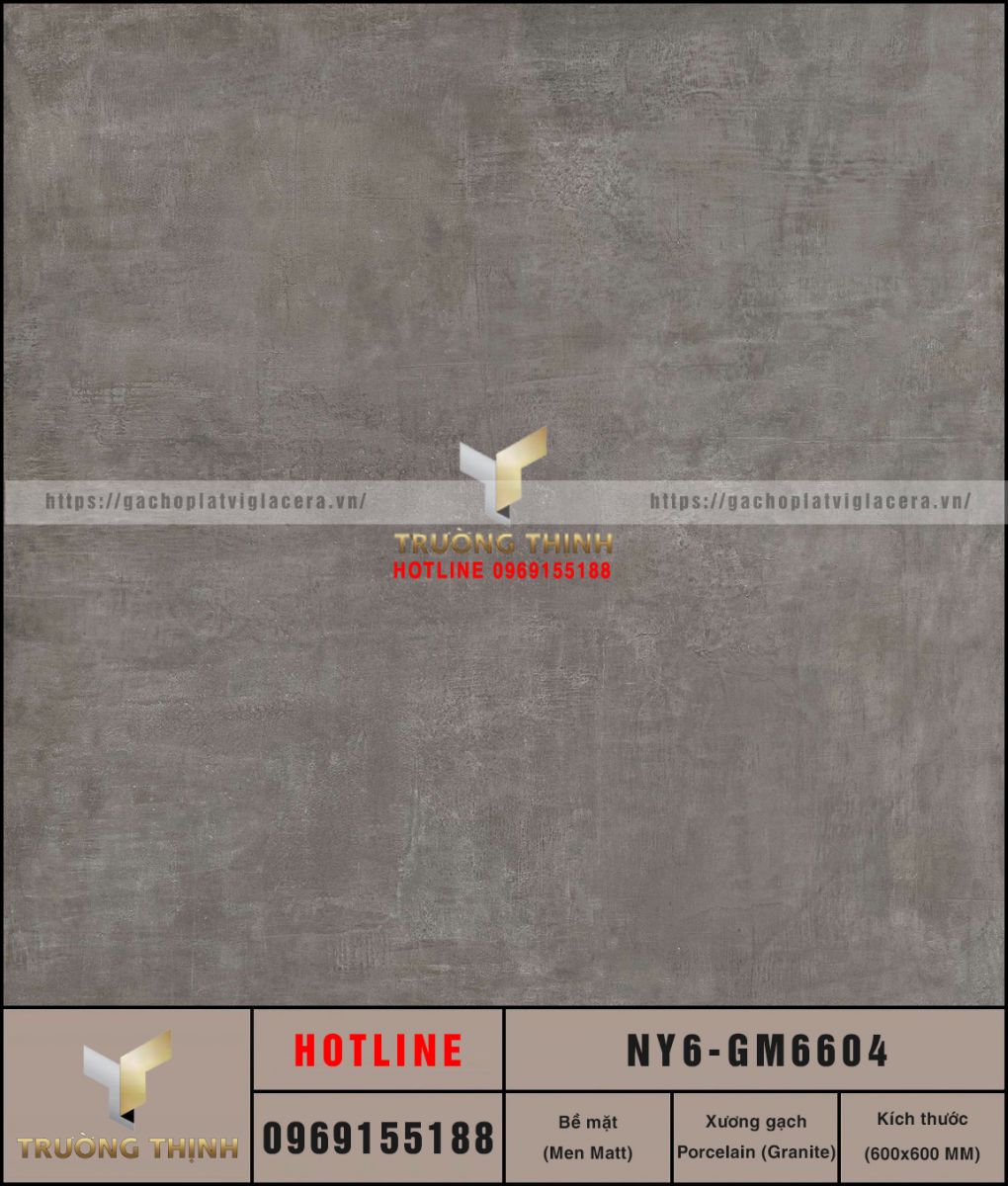 Gạch lát nền men Matt vân xi măng 600x600 Viglacera NY6-GM6604: Đẳng cấp từ BST United New York