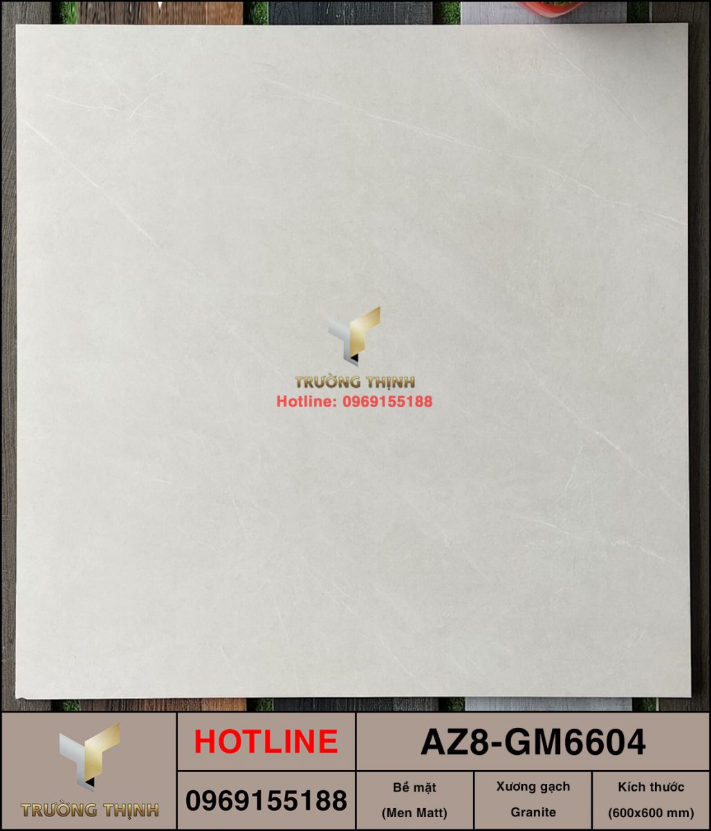Gạch lát nền men khô 600x600 Viglacera AZ8-GM6604 | Bền đẹp, sang trọng cho mọi không gian